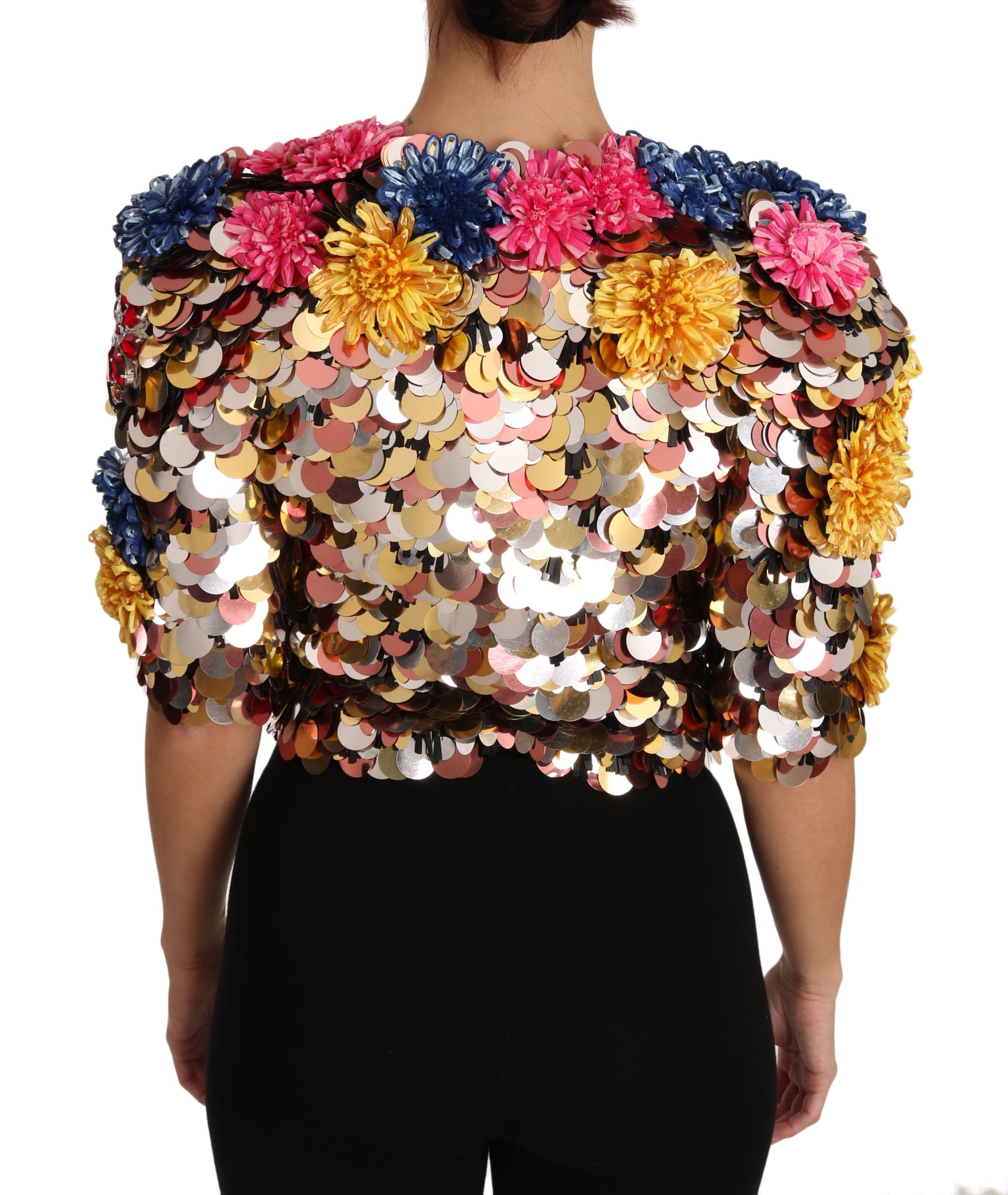 Dolce & Gabbana Crystal Sequined Floral Jacket Coat Dolce & Gabbana