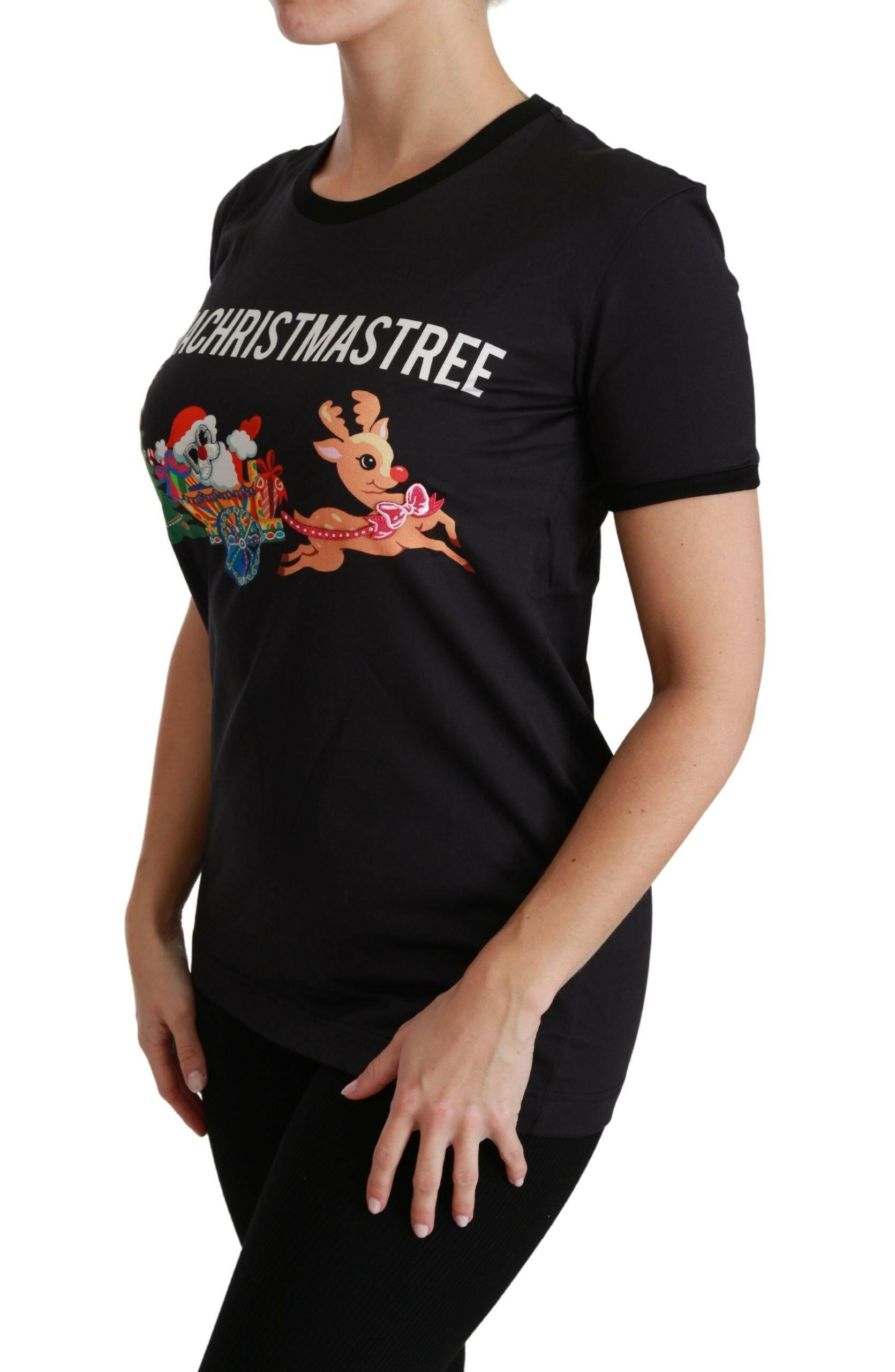 Dolce & Gabbana Black #ImAChristmasTree Crewneck Top T-shirt.