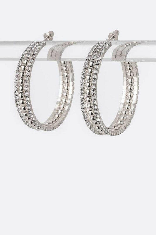 40 MM Rhinestone Iconic Hoop Earrings.