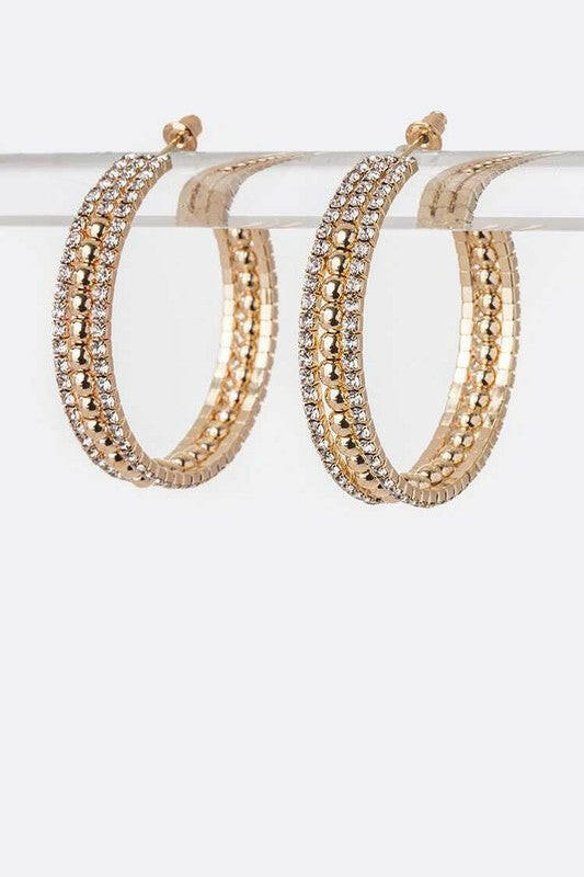 40 MM Rhinestone Iconic Hoop Earrings.