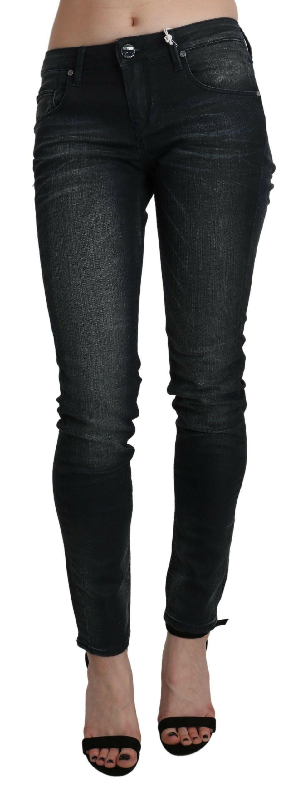 Acht Black Washed Low Waist Skinny Denim Trouser.