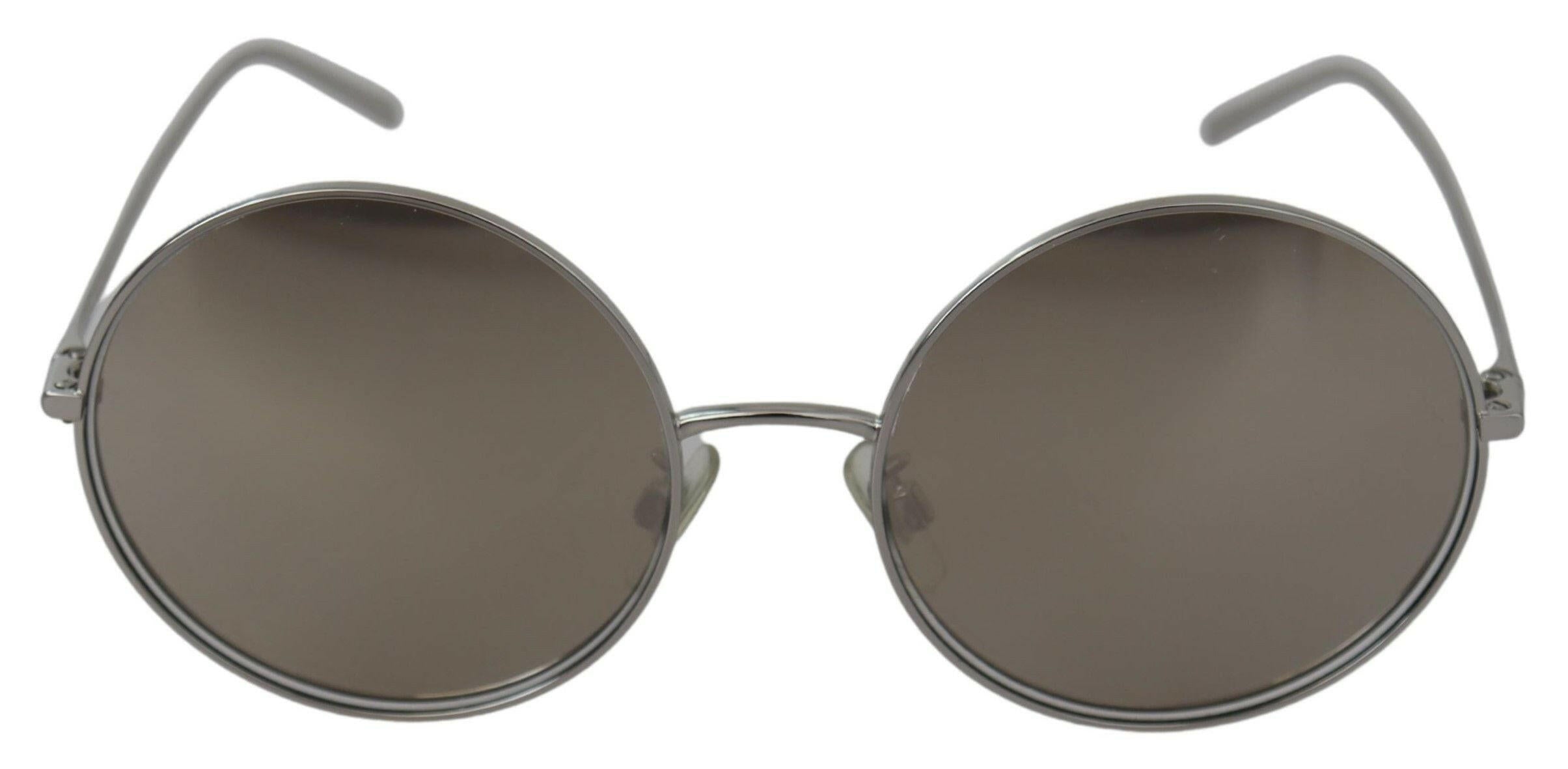 Dolce & Gabbana Silver Plated Round Gray Le nses Women Sunglasses.