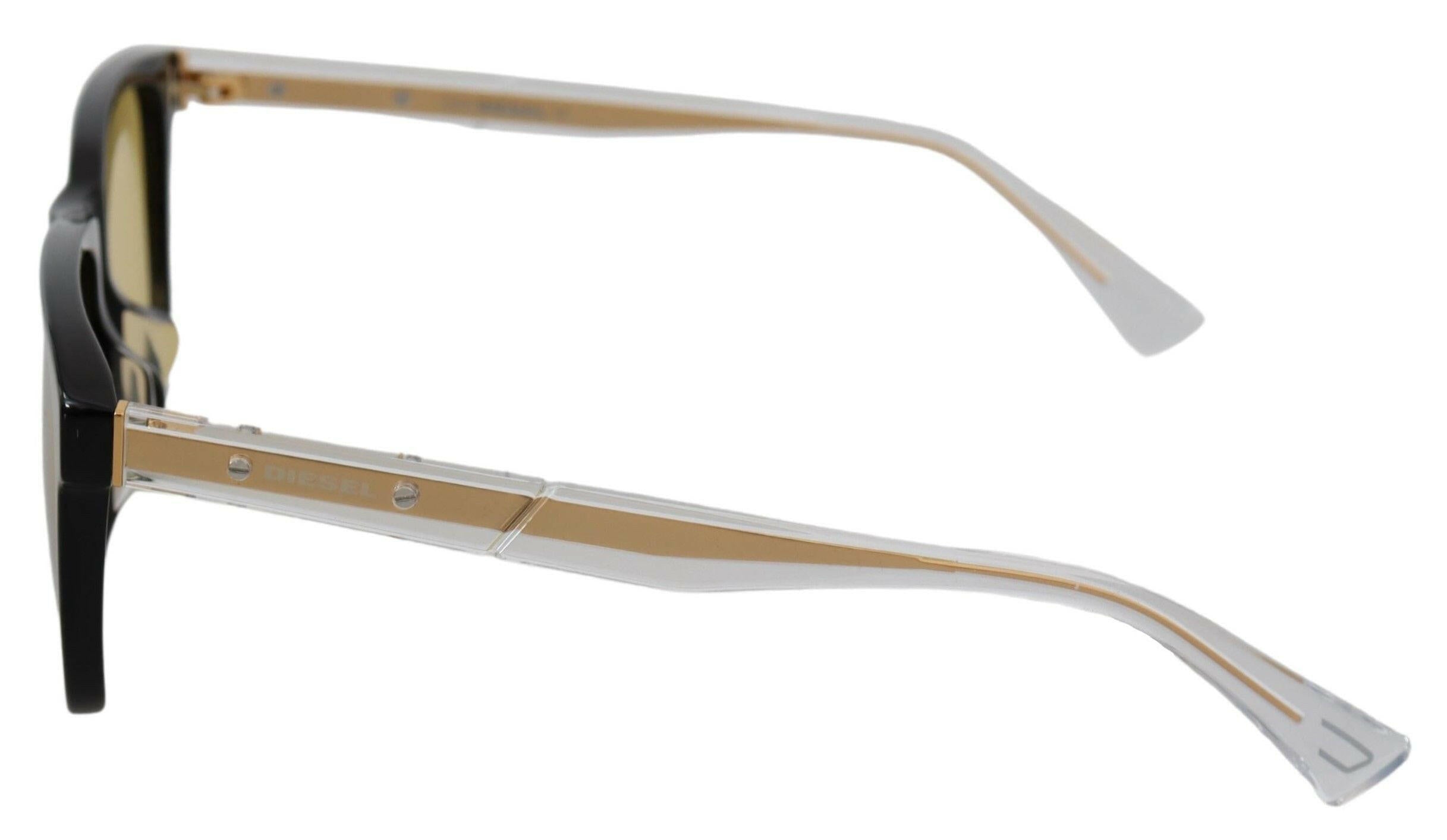 Diesel Black Frame DL0330-D 01E 57 Yellow Transparent Lenses Sunglasses.