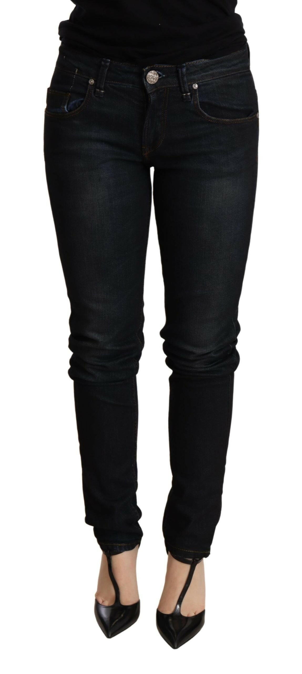 Acht Blue Washed Low Waist Skinny Denim Trouser.