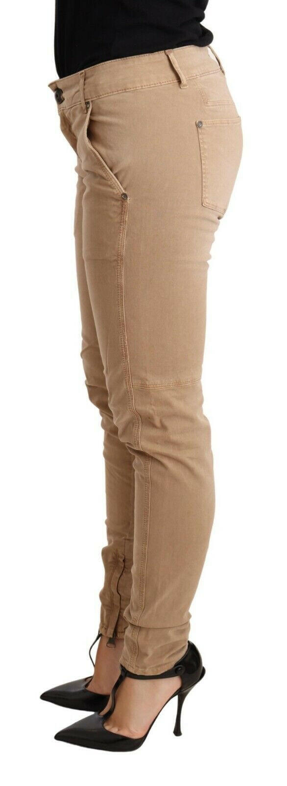 Ermanno Scervino Brown Low Waist Skinny Denim Trouser Cotton Jeans.