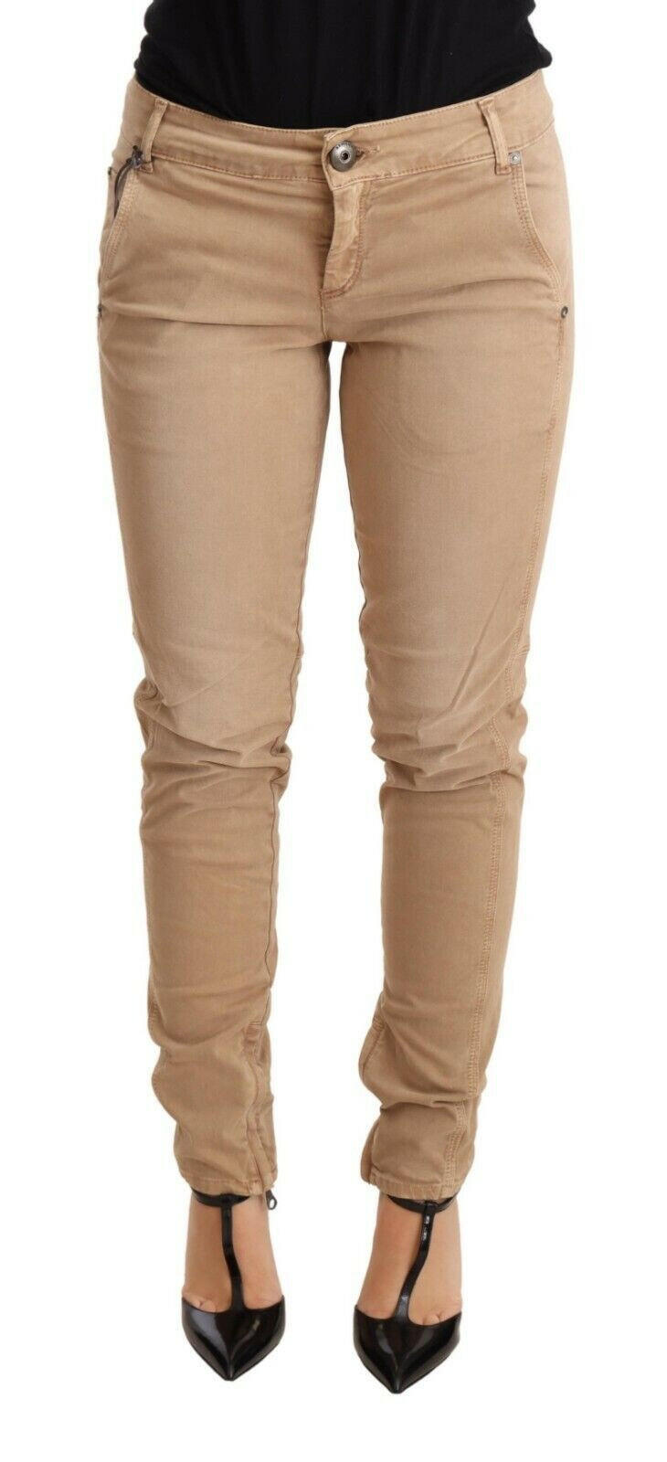 Ermanno Scervino Brown Low Waist Skinny Denim Trouser Cotton Jeans.