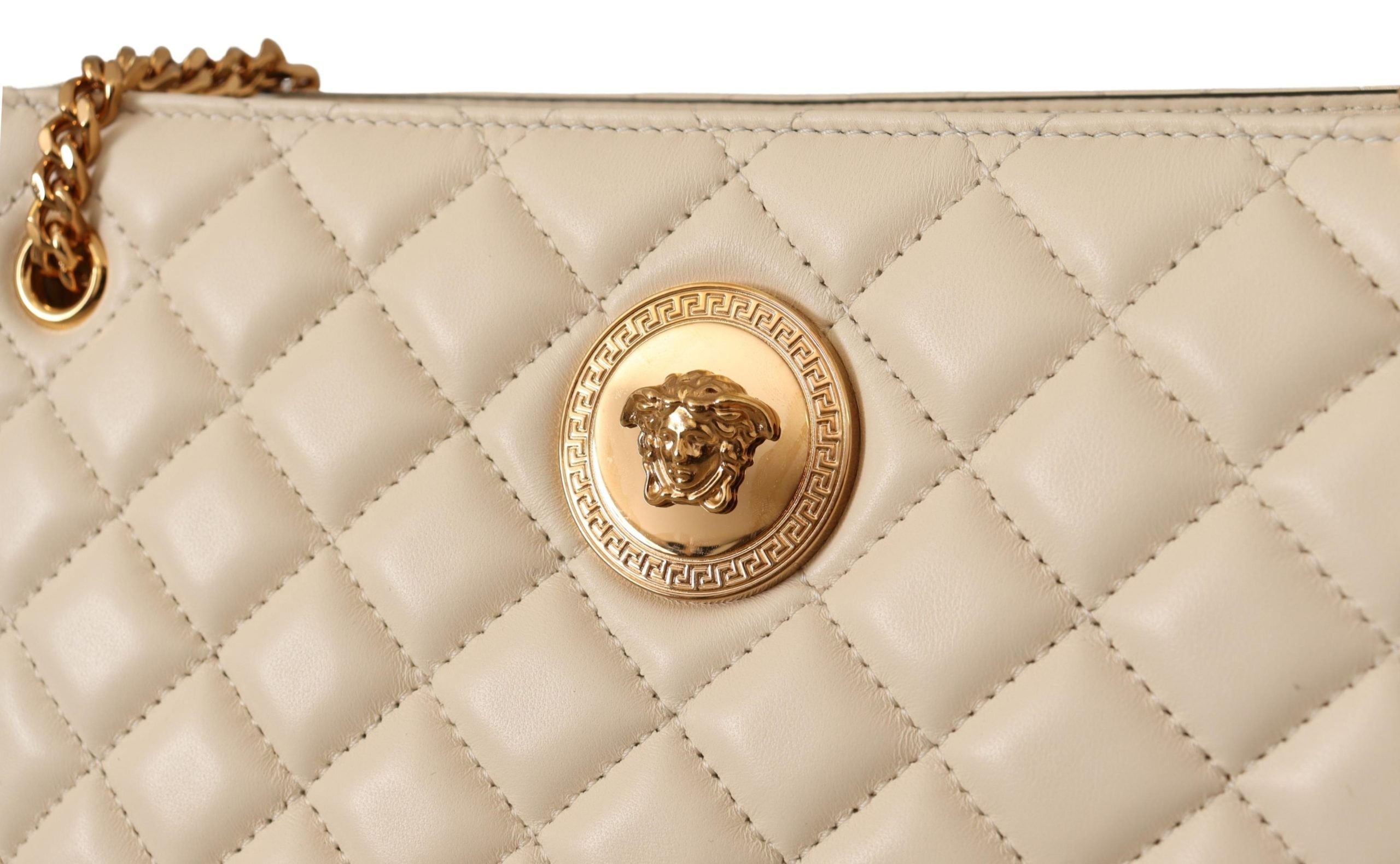 Versace Elegant Quilted Nappa Leather Tote Versace