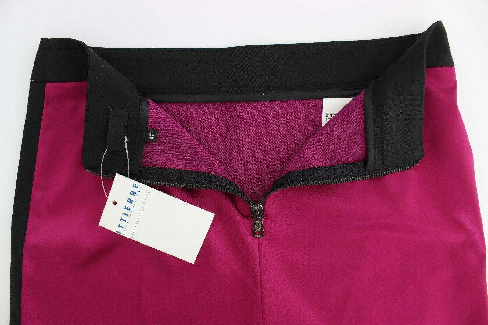 Exte Pink Black Above Knees Cotton Stretch Skirt.