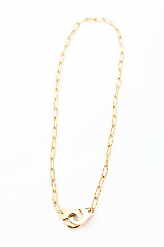 18K Stainless Steel Handcuff Necklace.