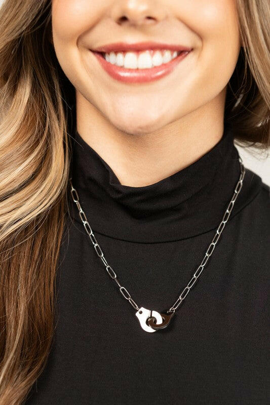 18K Stainless Steel Handcuff Necklace.