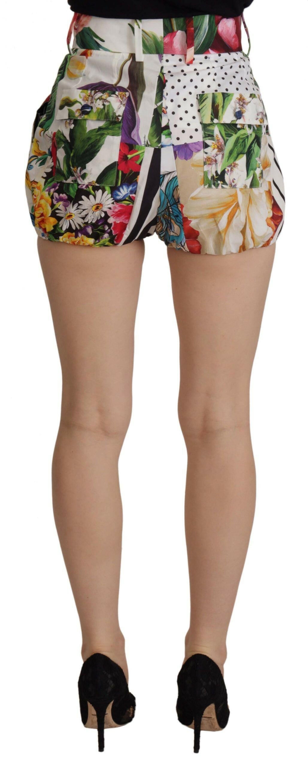 Dolce & Gabbana Multicolor High Waist Hot Pants Shorts.