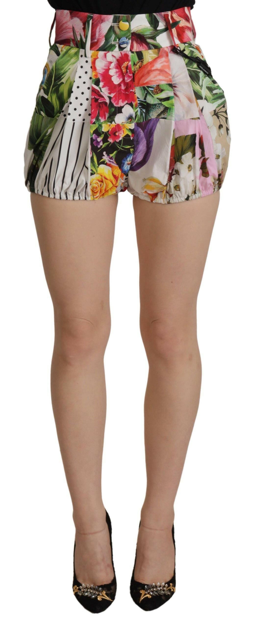 Dolce & Gabbana Multicolor High Waist Hot Pants Shorts.