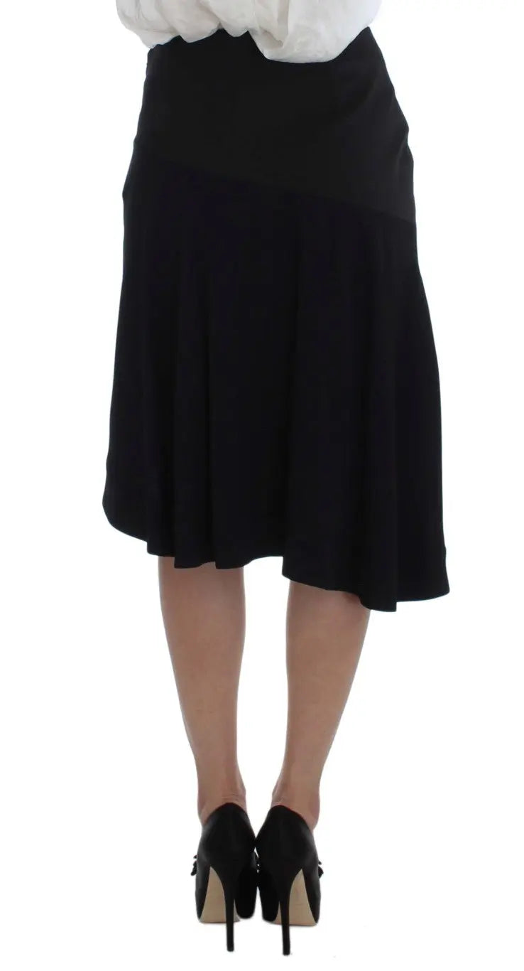 Exte Elegant Two-Piece Skirt Suit in Black & Blue Exte