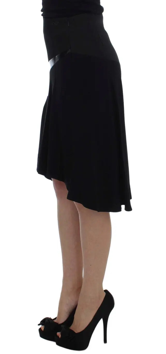 Exte Chic Black and Blue Cotton Blend Skirt - MaraFormigone