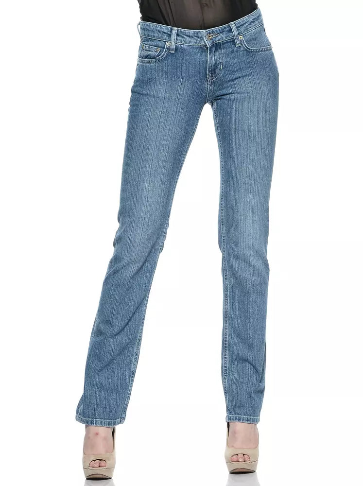Ungaro Fever Light Blue Cotton Women Jeans.