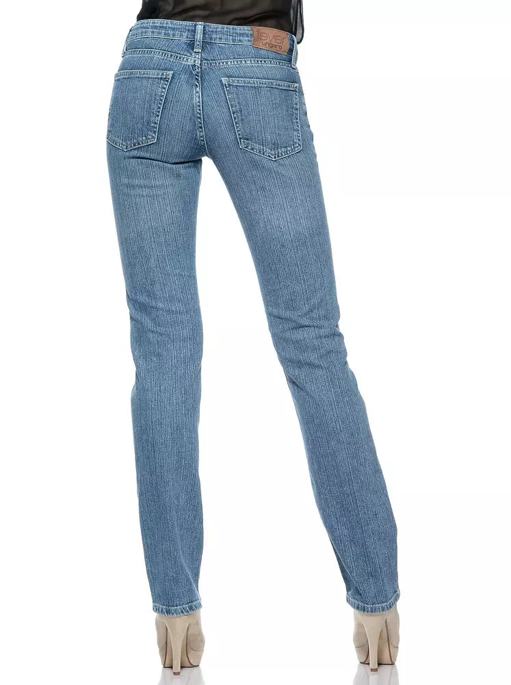 Ungaro Fever Light Blue Cotton Women Jeans.
