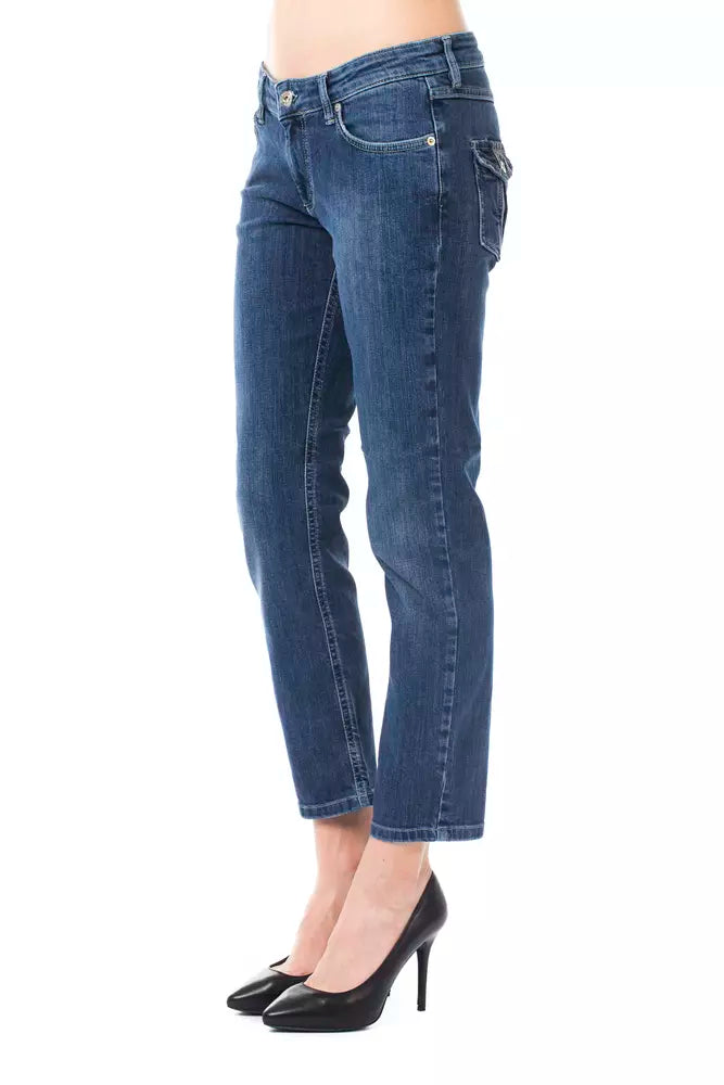 Ungaro Fever Light Blue Cotton Women Jeans.
