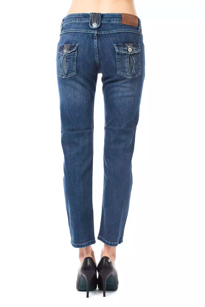 Ungaro Fever Light Blue Cotton Women Jeans.