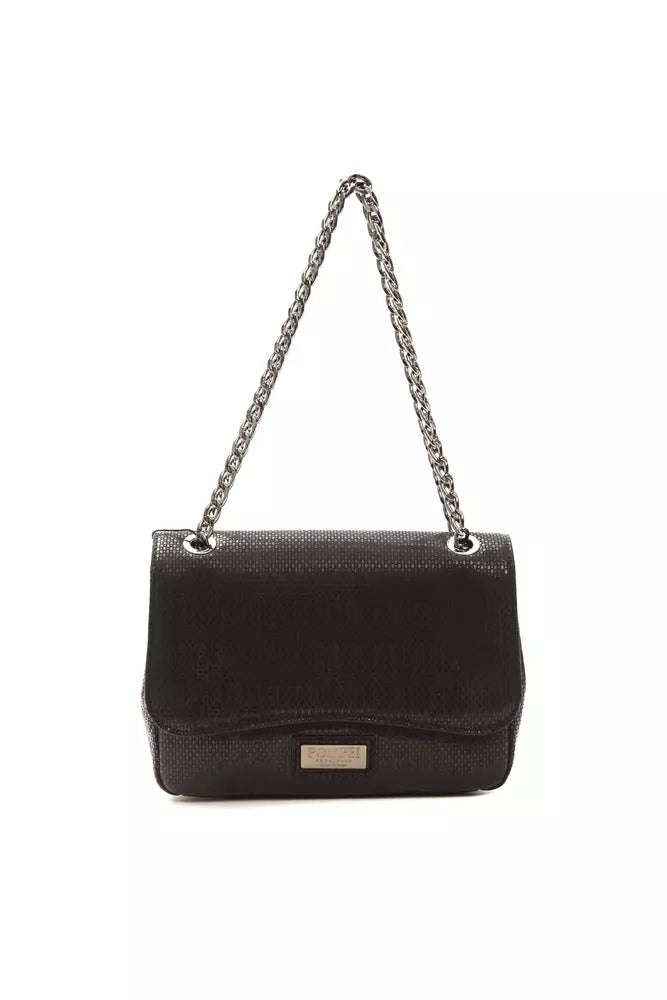 Pompei Donatella Black Leather Women Crossbody Bag.