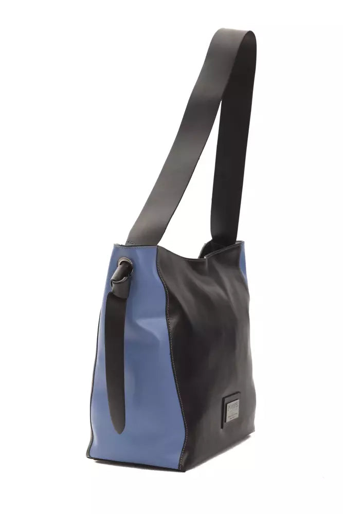 Pompei Donatella Black Leather Women Shoulder Bag.
