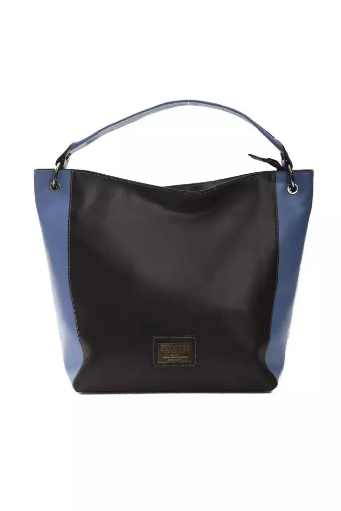 Pompei Donatella Black Leather Women Shoulder Bag.