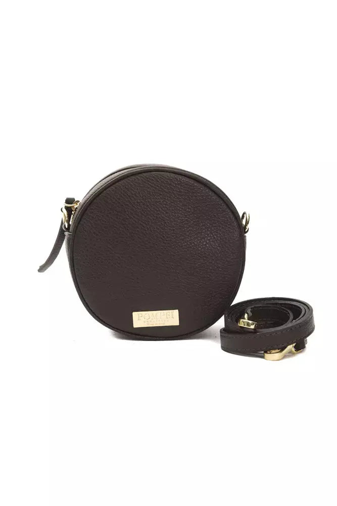 Pompei Donatella Brown Leather Women Crossbody Bag.