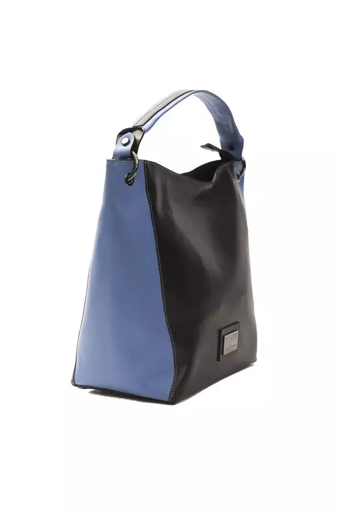 Pompei Donatella Black Leather Women Shoulder Bag.