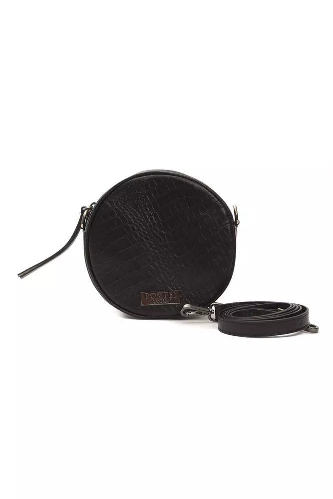 Pompei Donatella Black Leather Women Crossbody Pompei Donatella