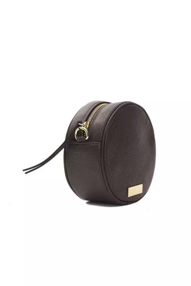 Pompei Donatella Brown Leather Women Crossbody Bag.