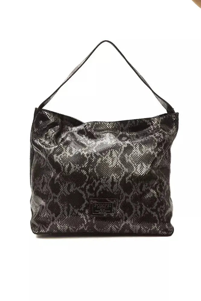 Pompei Donatella Gray Leather Women Shoulder Bag.