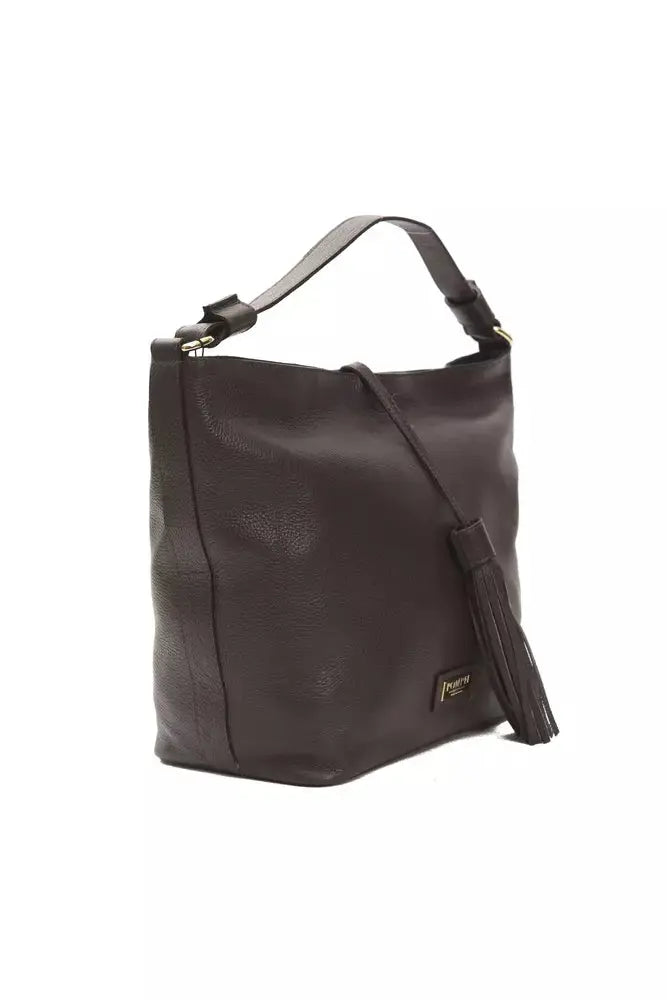 Pompei Donatella Brown Leather Women Shoulder Bag.