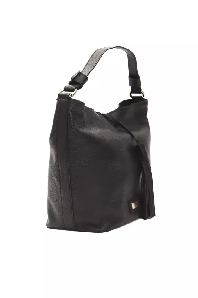 Pompei Donatella Black Leather Women Shoulder Bag.