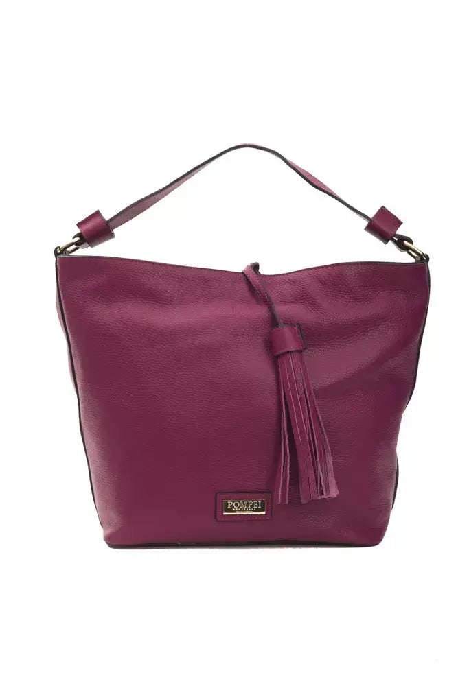 Pompei Donatella "Burgundy Leather Women Shoulder Bag".