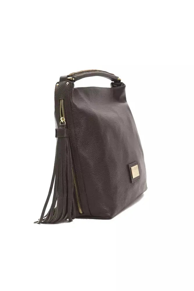 Pompei Donatella Brown Leather Women Shoulder Bag.