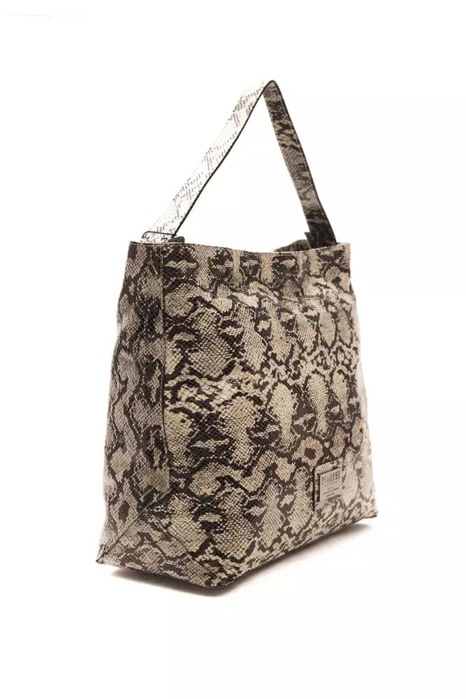 Pompei Donatella Gray Leather Women Shoulder Bag.