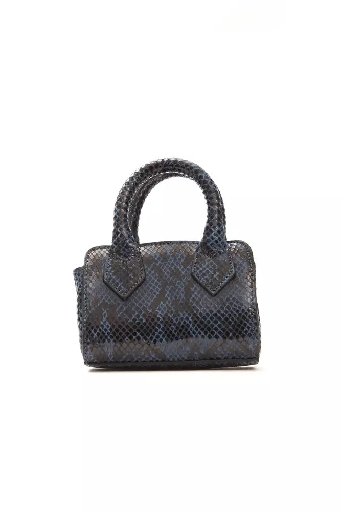 Pompei Donatella Blue Leather Women Shoulder Bag Pompei Donatella