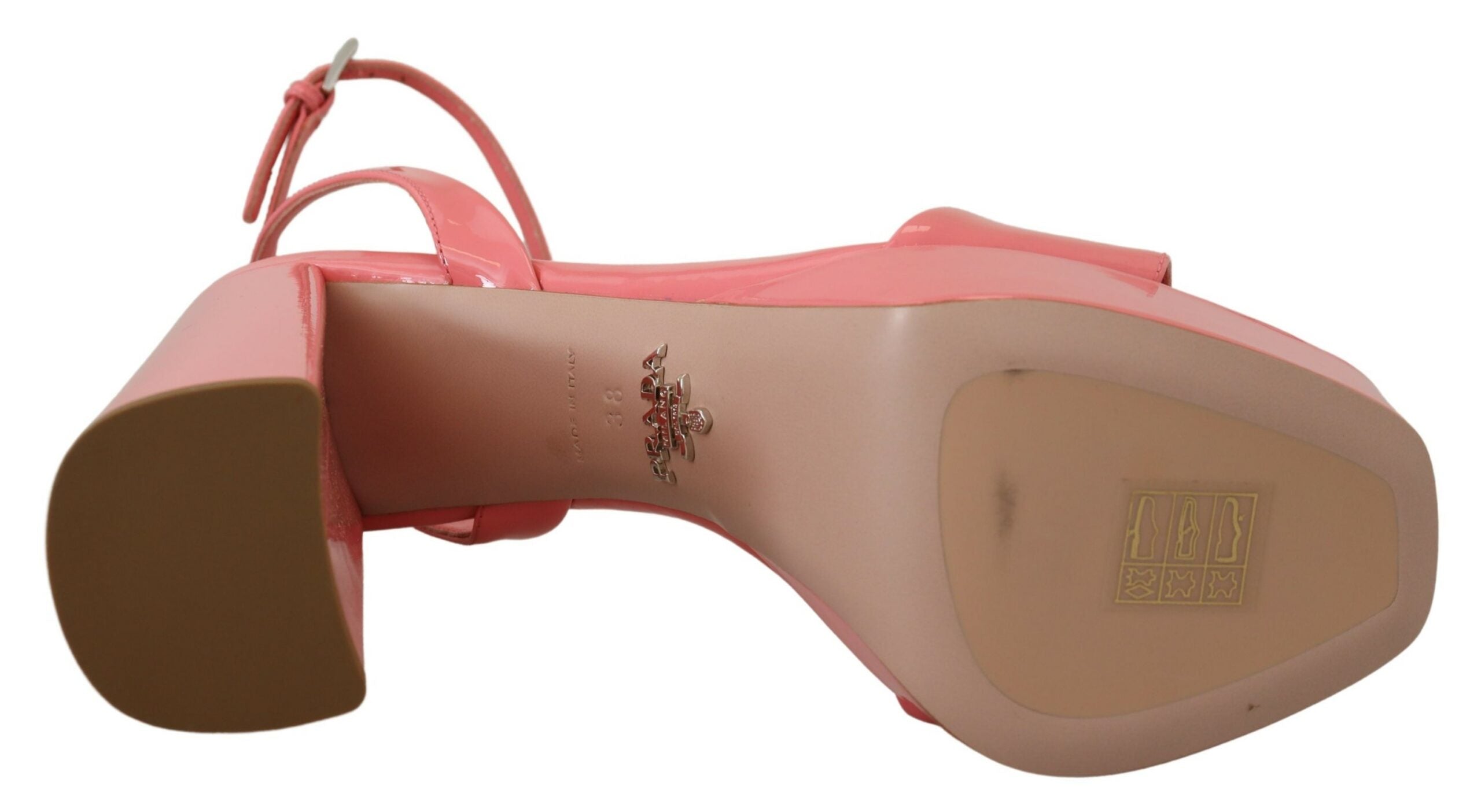 Prada Chic Pink Patent Leather Platform Sandals Prada