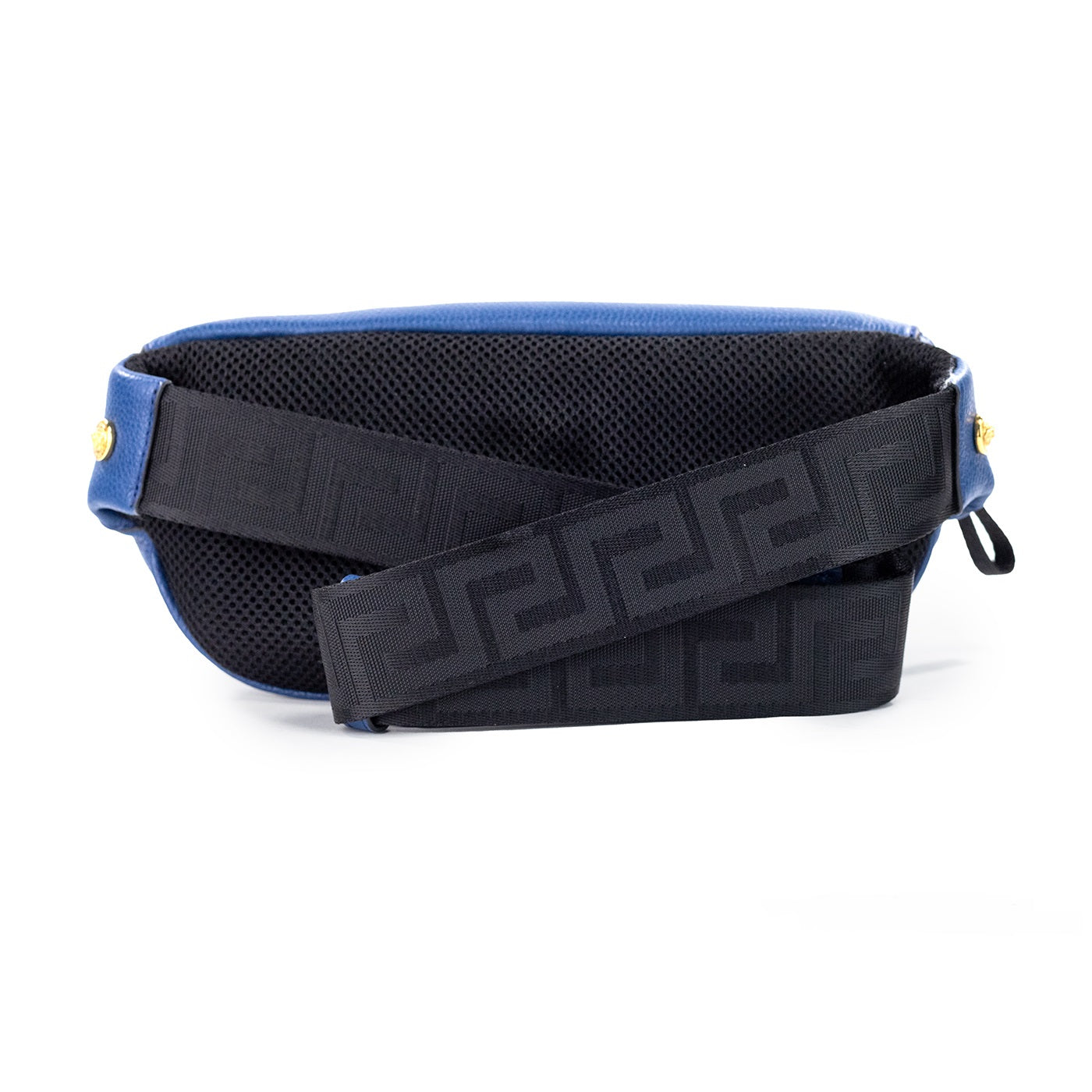 Versace Small Navy Calf Leather Medusa Pendant Fanny Waist Pack Belt Bag Versace