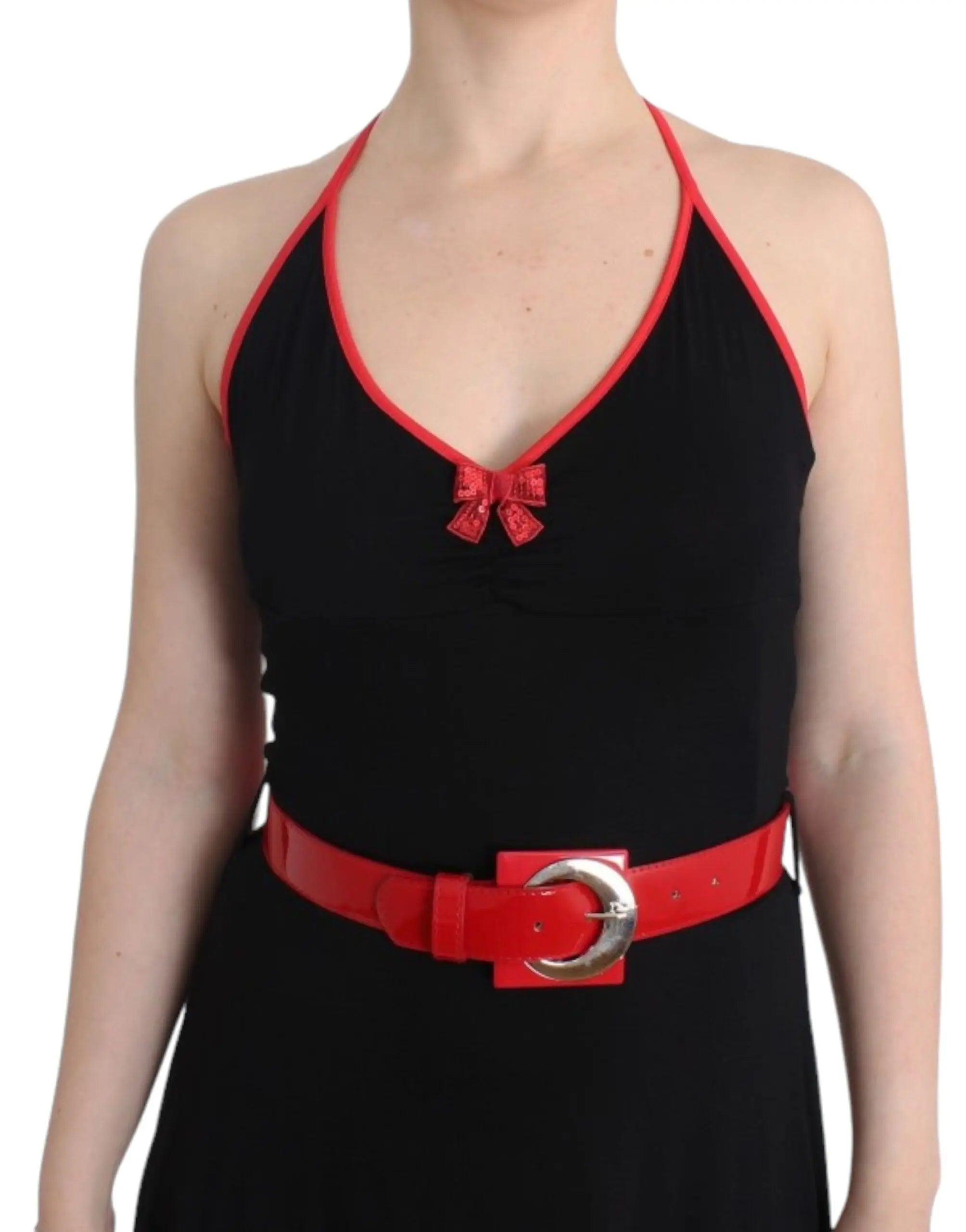 Roccobarocco Elegant Black Palladio Knee-Length Dress Roccobarocco