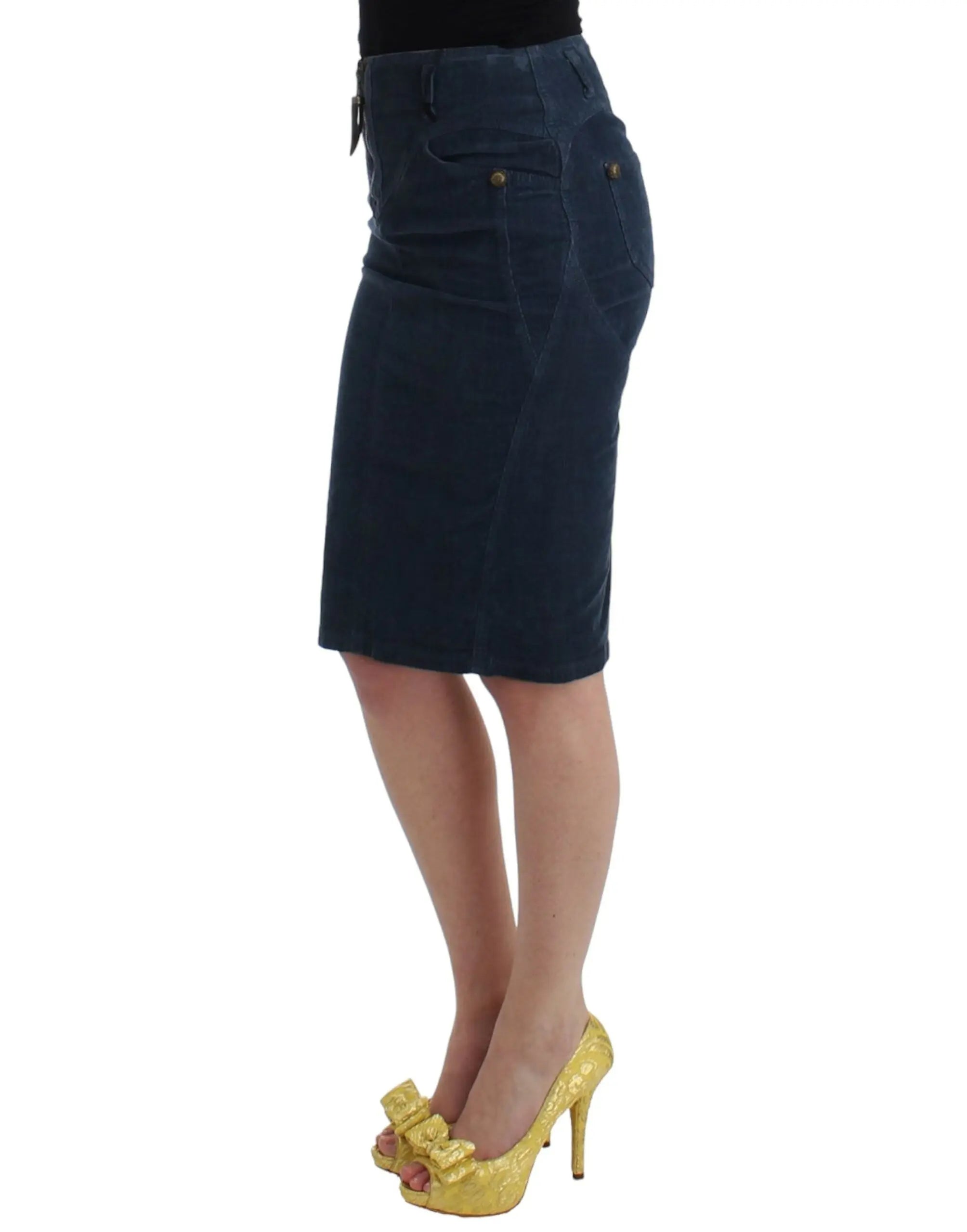Cavalli Elegant Blue Pencil Skirt - MaraFormigone