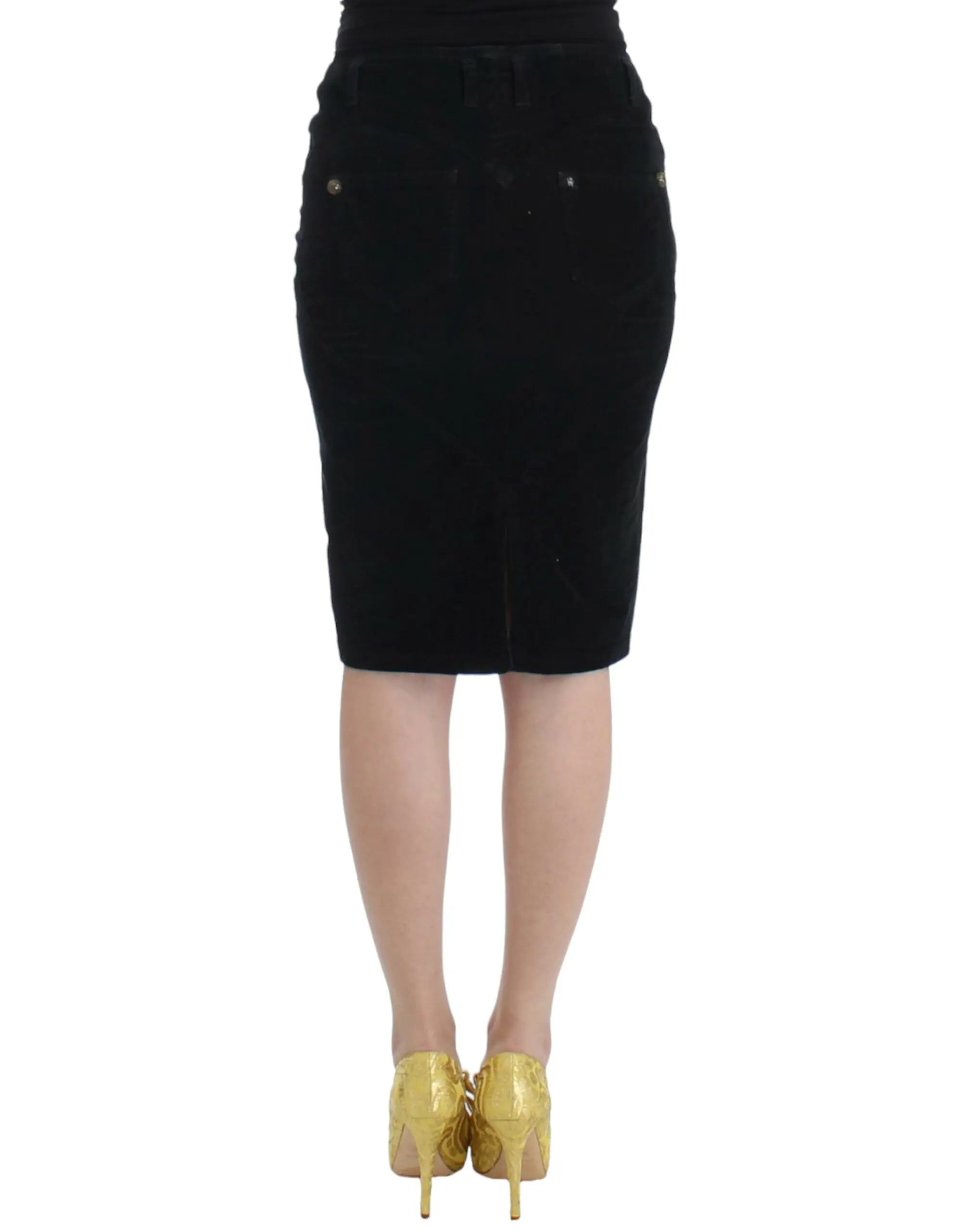 Cavalli Elegant Black Pencil Skirt for Sophisticated Style - MaraFormigone
