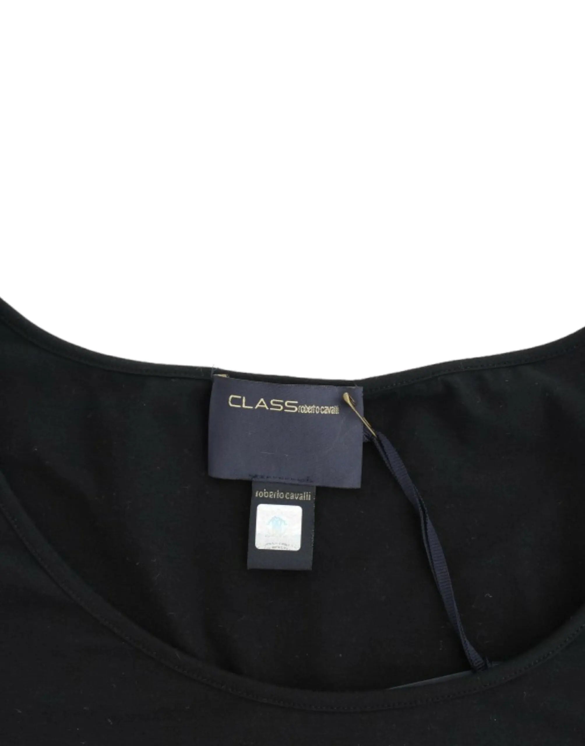Cavalli Elegant Cap Sleeve Black Top Cavalli