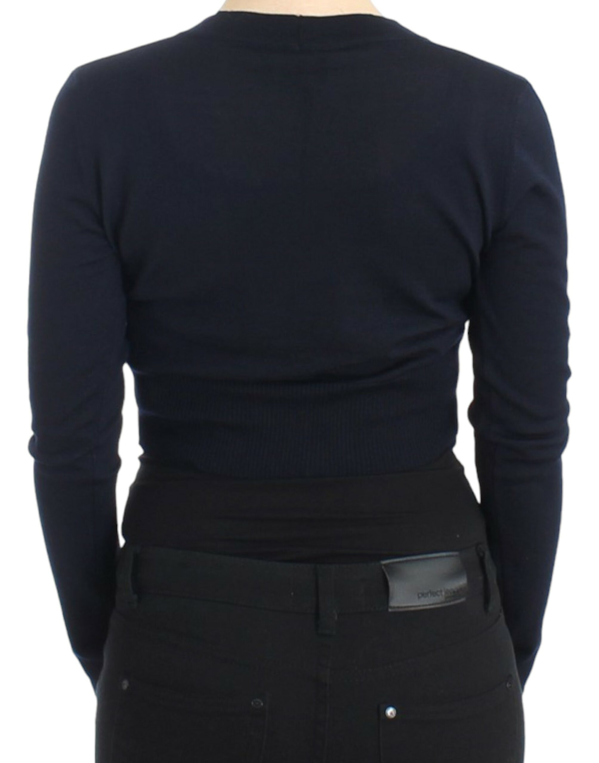 Cavalli Blue cropped wool cardigan Cavalli