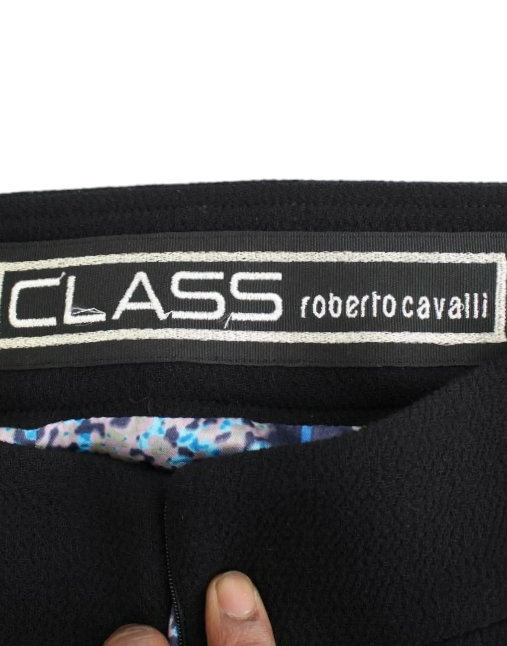 Cavalli Elegant Black Wool Pencil Skirt - MaraFormigone