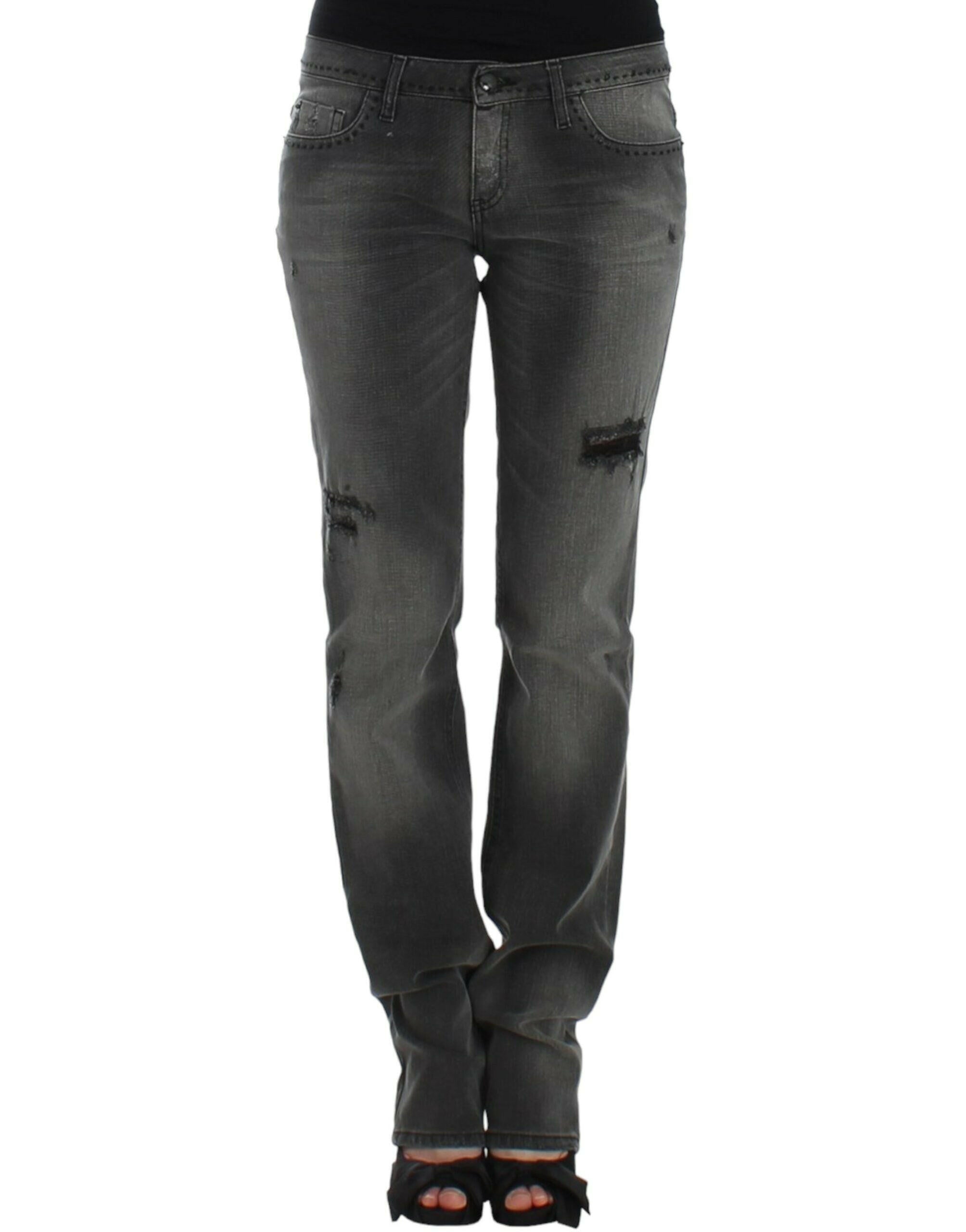 Costume National Gray straight leg jeans.