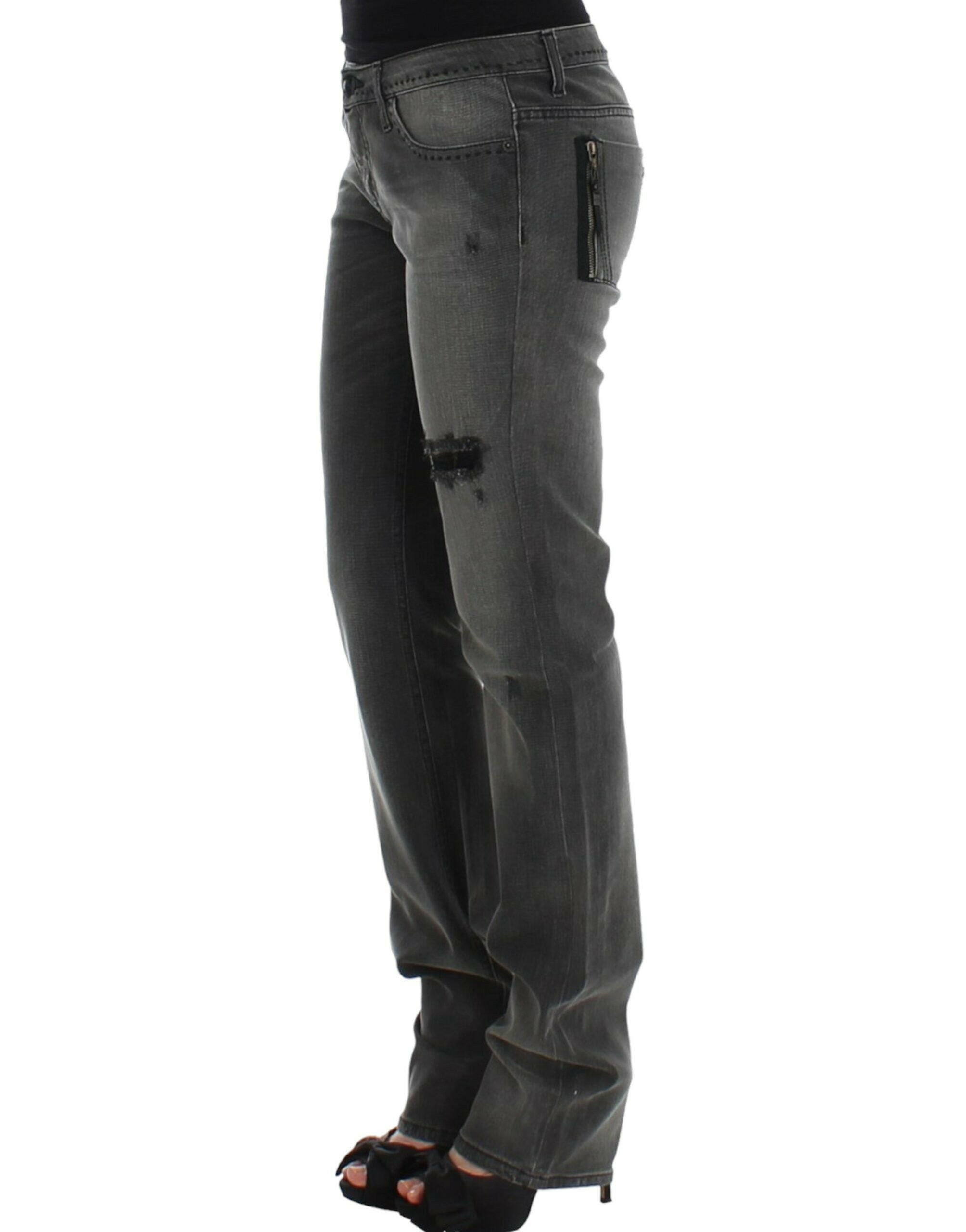 Costume National Gray straight leg jeans.