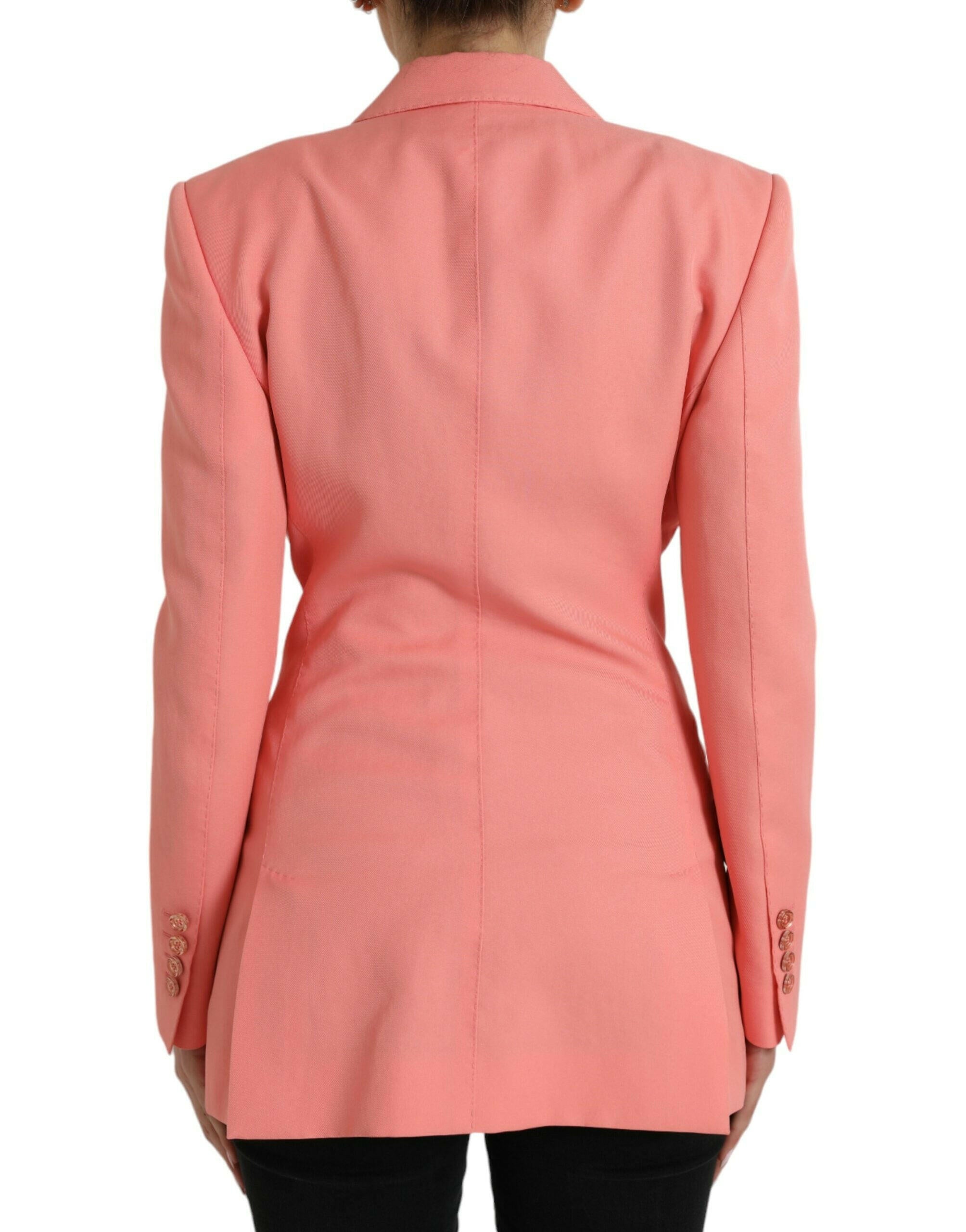 Dolce & Gabbana Pink Polyester Single Breasted Blazer Jacket.