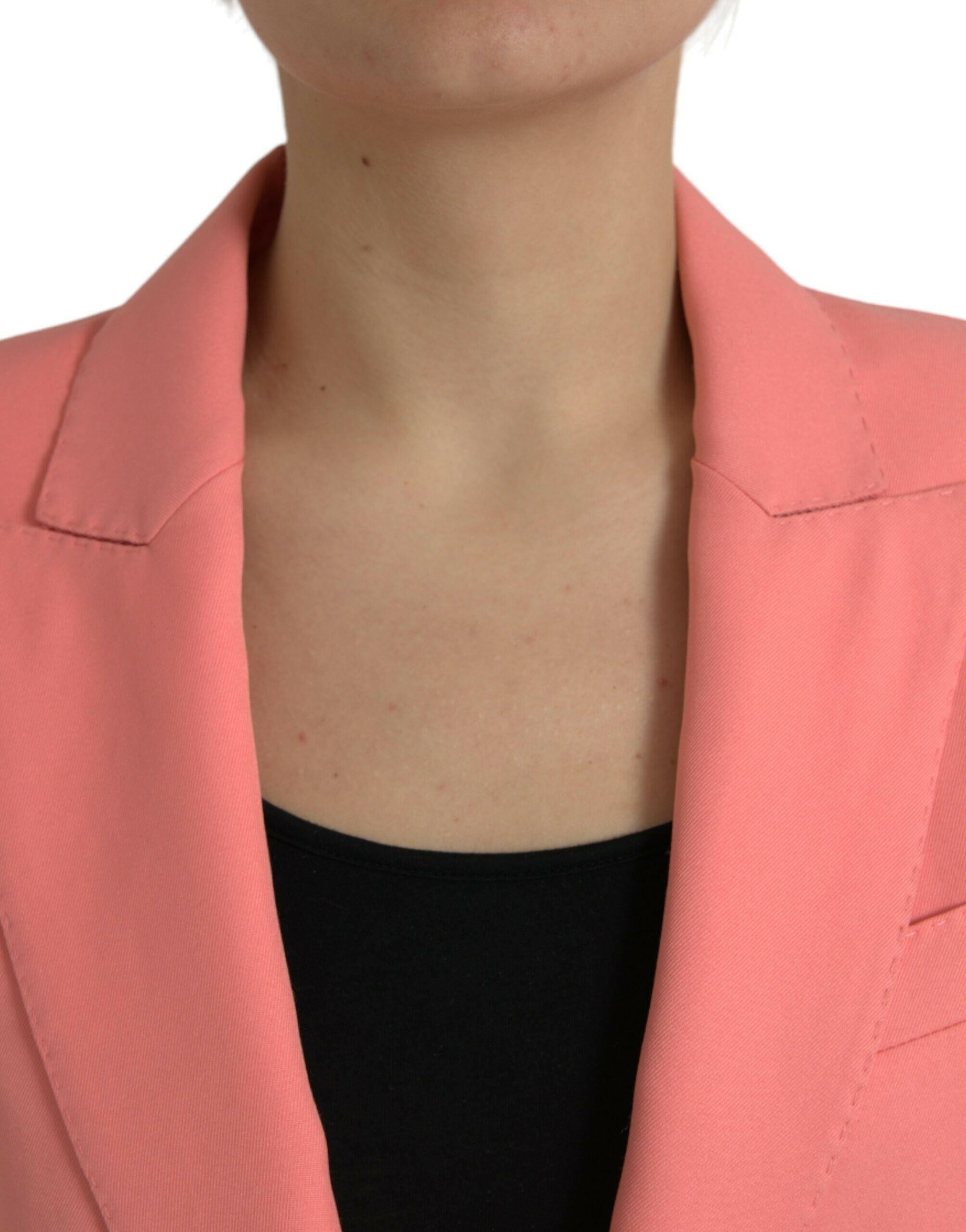 Dolce & Gabbana Pink Polyester Single Breasted Blazer Jacket.