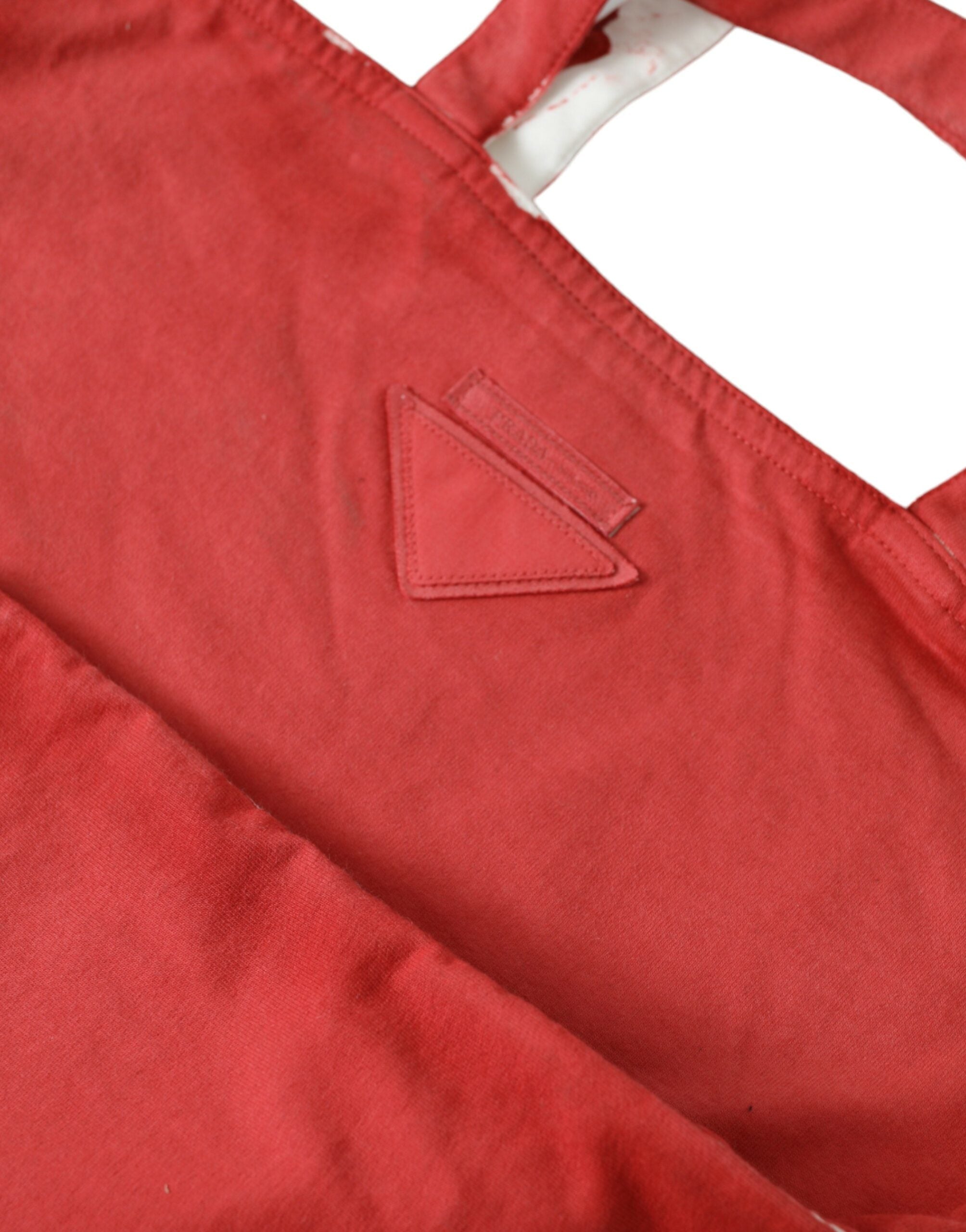 Prada Chic Red and White Fabric Tote Bag Prada