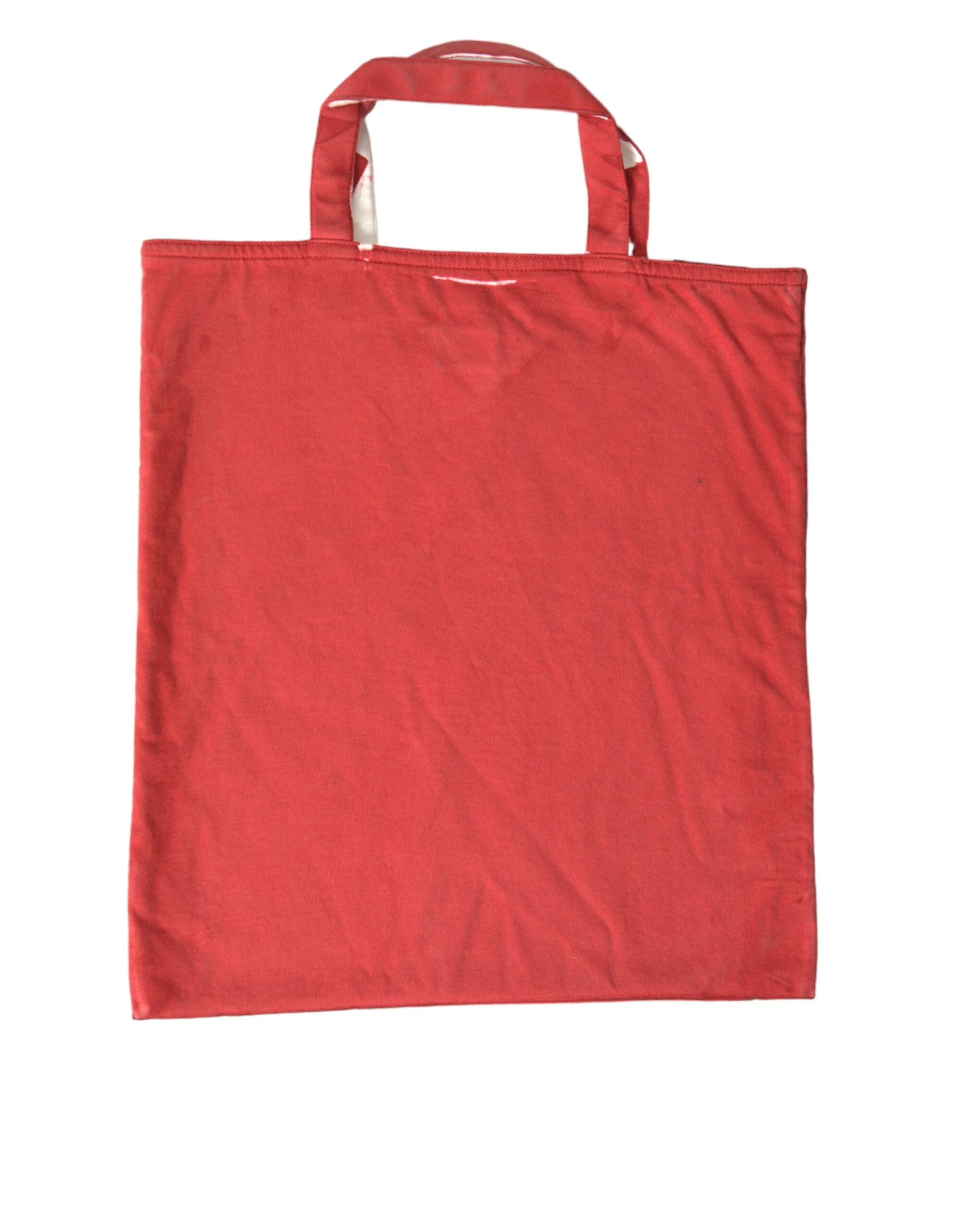 Prada Chic Red and White Fabric Tote Bag Prada